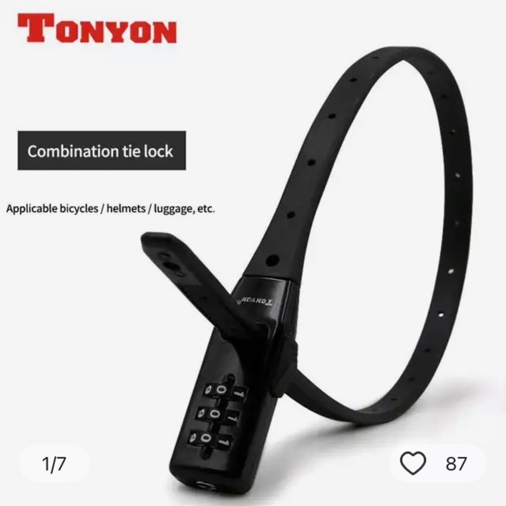 TONYON Portable Bicycle Combination LockThree-digit